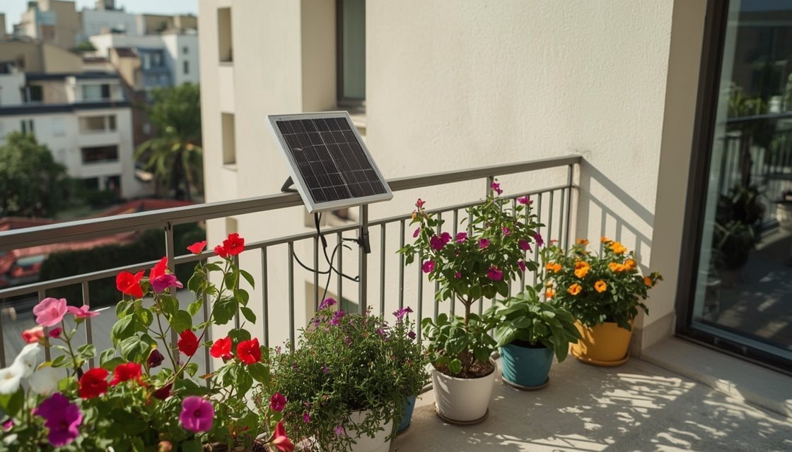 Balkonkraftwerk und Blumen: Strom trifft Blütenpracht